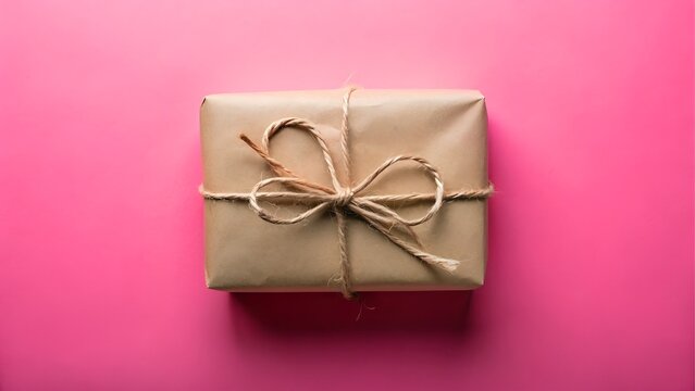 Brown paper package tied with twine