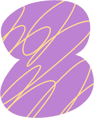 Abstract colorful geometric shapes, isolated background. Vibrant hand-drawn line pattern with playful and modern design