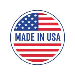 American made emblem proudly displaying united states flag and text made in usa vector