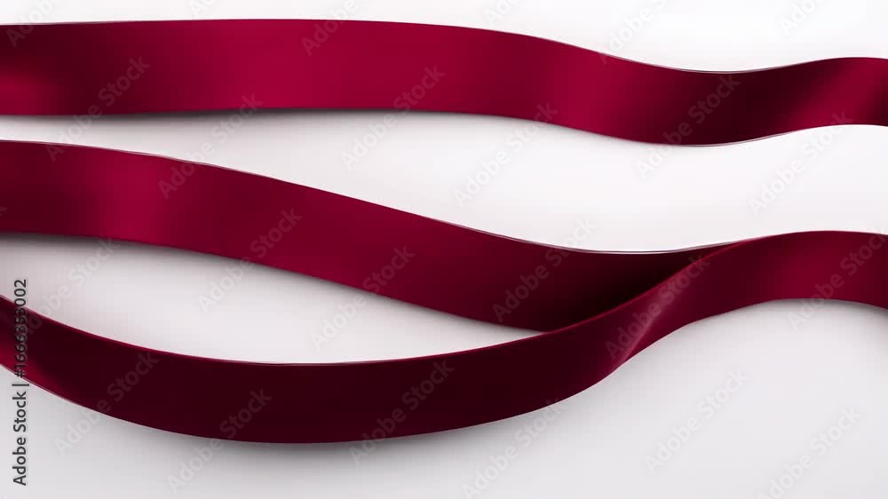 Poster flowing red and white waves creating an abstract artistic design