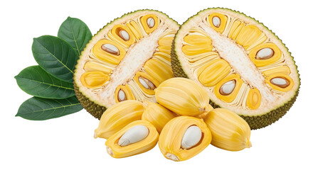 Isolated Jackfruit with Leaves