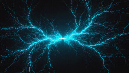 Abstract lightning background with blue flashes and a dark atmosphere