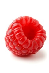 Ripe raspberry showcasing unique spiral shape and vibrant red color