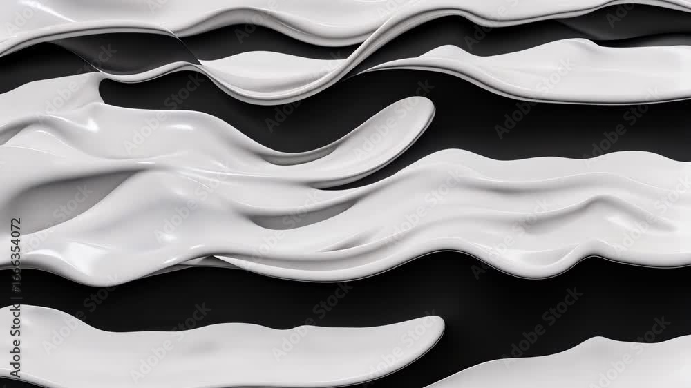 Poster abstract waves of white texture creating a fluid visual landscape