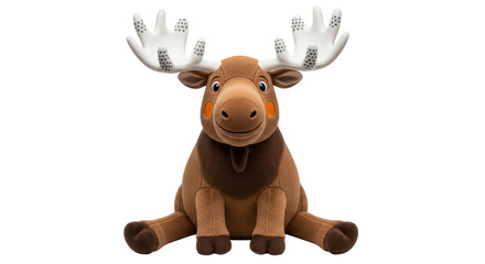 Isolated Moose Plush Toy