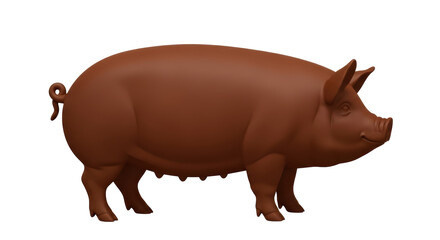 Isolated Brown Pig