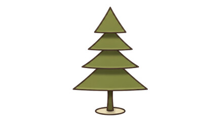 Isolated Stylized Christmas Tree