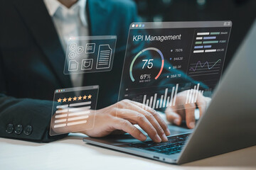 Professional business analytics and data visualization expert analyzing financial markets on digital interface with futuristic holographic display