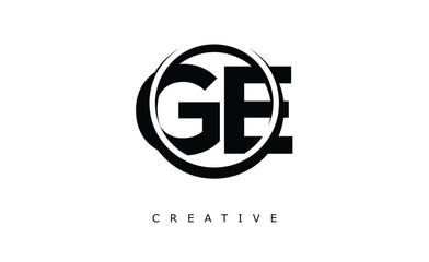 GE Letter Logo - Circular Monogram Emblem with Bold Minimal Design for Modern Branding