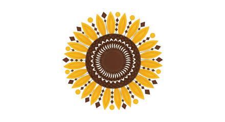 Isolated Decorative Sunflower Design