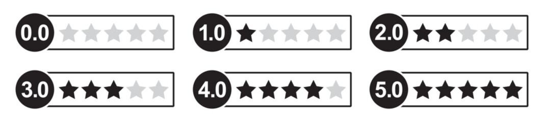 Rate star set icon, vector illustration