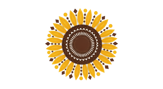 Isolated Decorative Sunflower Design