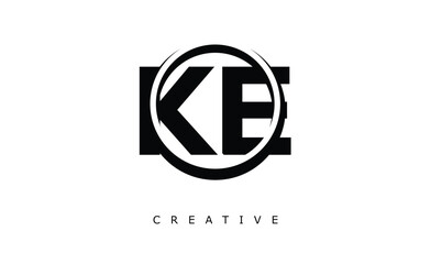 Fototapeta premium KE Letter Logo - Circular Monogram Emblem with Bold Minimal Design for Modern Branding