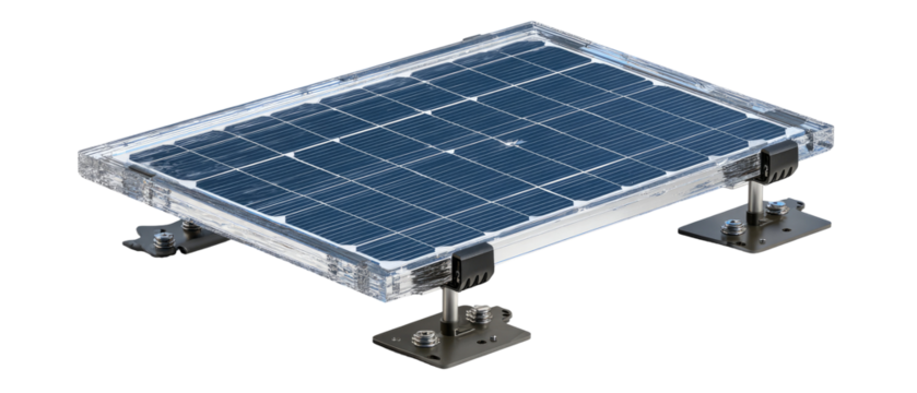 Rectangular solar panel with mounting bracket