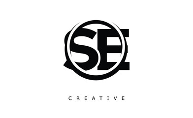 SE Letter Logo - Circular Monogram Emblem with Bold Minimal Design for Modern Branding