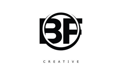 BF Letter Logo - Circular Monogram Emblem with Bold Minimal Design for Modern Branding