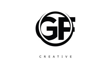 Obraz premium GF Letter Logo - Circular Monogram Emblem with Bold Minimal Design for Modern Branding