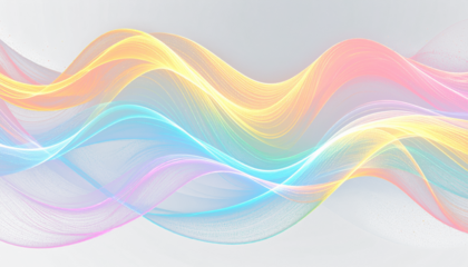abstract colourful rainbow wavy design on transparent background