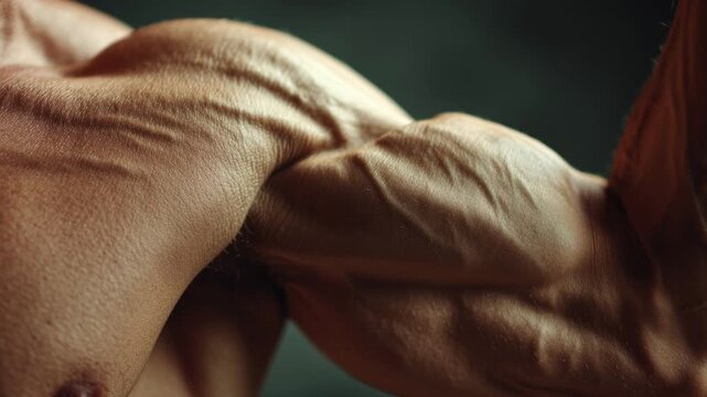 Macro shot highlighting defined arm muscles