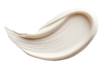A smooth swipe of creamy skincare or cosmetic product,  cutout