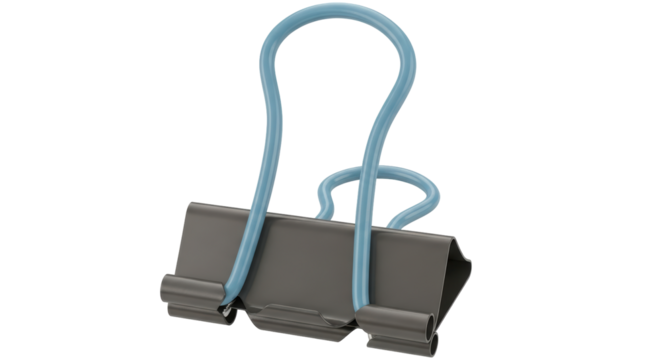 Isolated Blue Binder Clip - Powered by Adobe