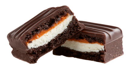 Chocolate Candy Cut Open with Orange Filling Sweet