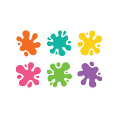Vibrant splash paint splatters in rainbow colors for creative projects vector