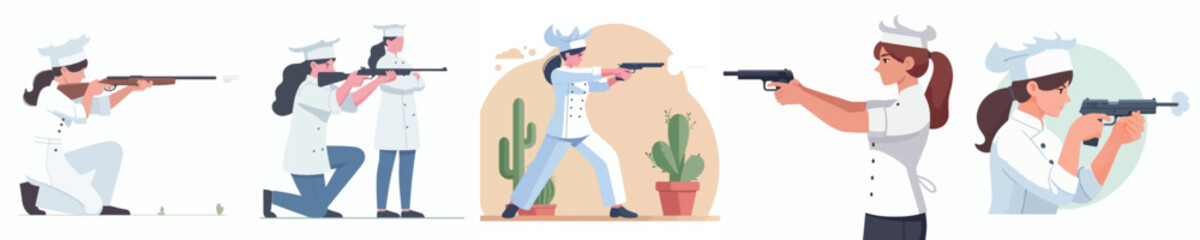 shooting practice chef vector