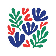 Vibrant abstract organic shapes mid century modern art print poster vector