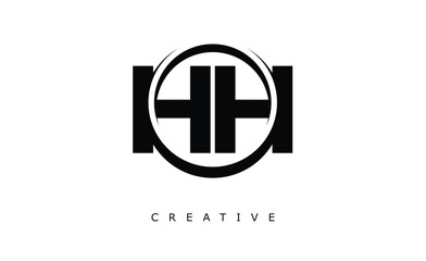 Obraz premium HH Letter Logo - Circular Monogram Emblem with Bold Minimal Design for Modern Branding