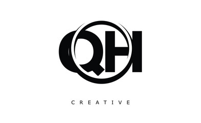 Fototapeta premium QH Letter Logo - Circular Monogram Emblem with Bold Minimal Design for Modern Branding