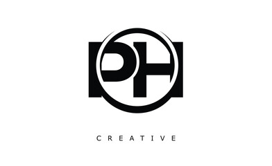 Obraz premium PH Letter Logo - Circular Monogram Emblem with Bold Minimal Design for Modern Branding