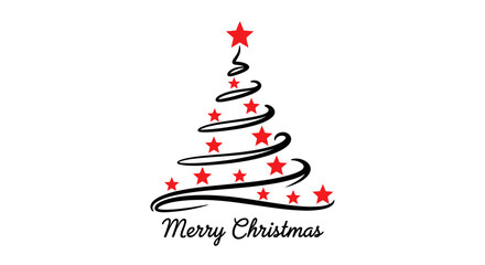 Merry Christmas greeting with a stylized tree design, perfect holiday wishes