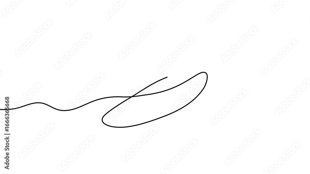 Poster animation of a single line drawing of a hat. continuous contour movement of a hat. continuous video 