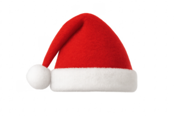 Classic santa claus hat isolated on transparent background
