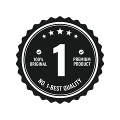 Premium quality number one product badge vintage style seal award certificate emblem vector