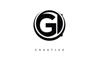 Obraz premium GI Letter Logo - Circular Monogram Emblem with Bold Minimal Design for Modern Branding