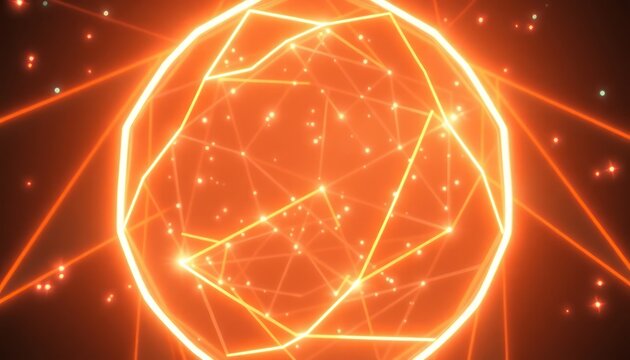 Vibrant abstract sphere of glowing lines and particles, representing data, digital networks, and futuristic technology. Ideal for business and science concepts.