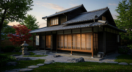 Charming Japan home exterior featuring cultural details and stylish architecture
