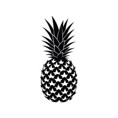Obraz premium Stylized graphic silhouette of a tropical pineapple fruit isolated on vector