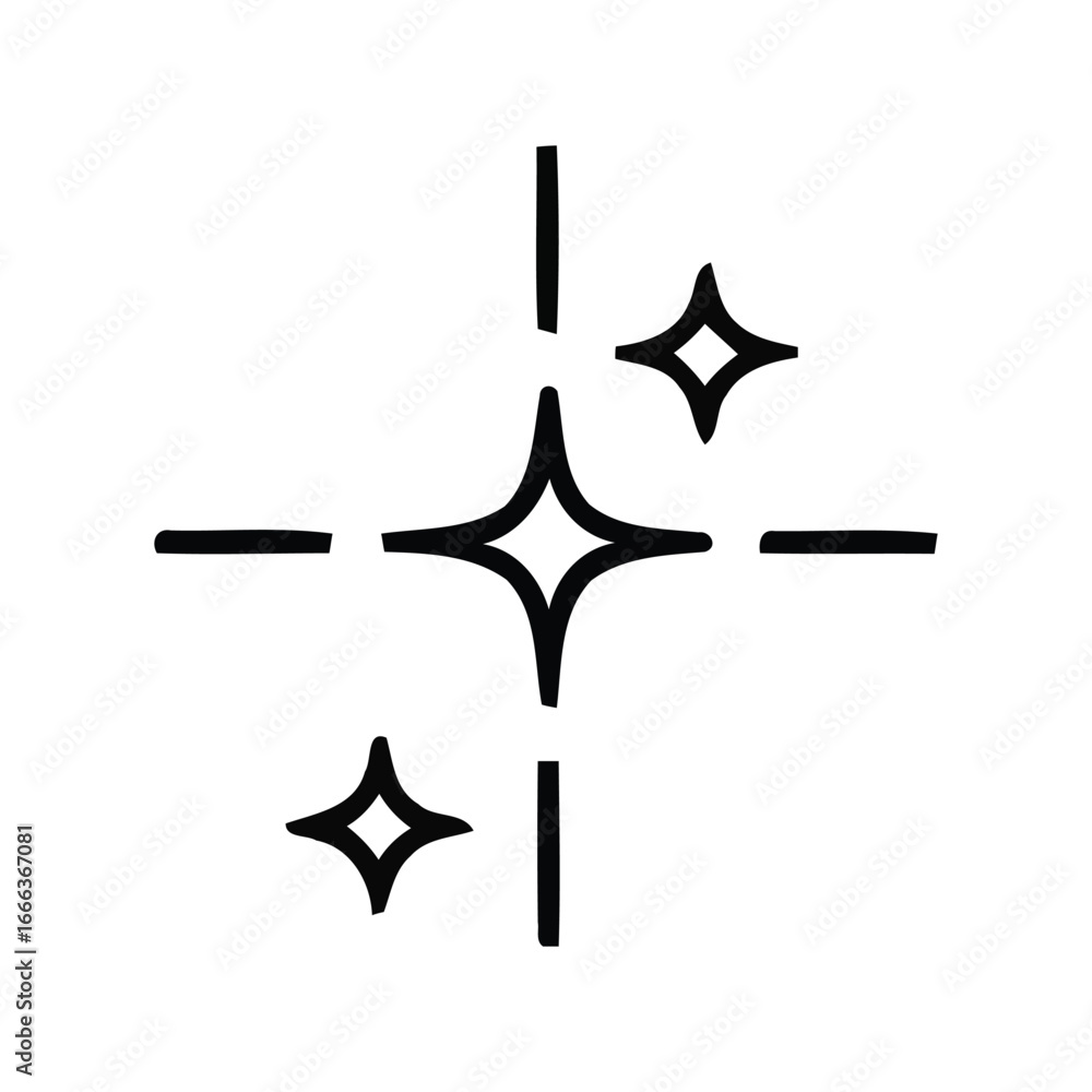Poster sparkle starburst icon simple outline clean design graphic element vector