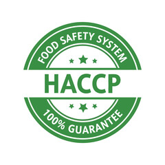 Haccp food safety system guarantee certification label seal vector