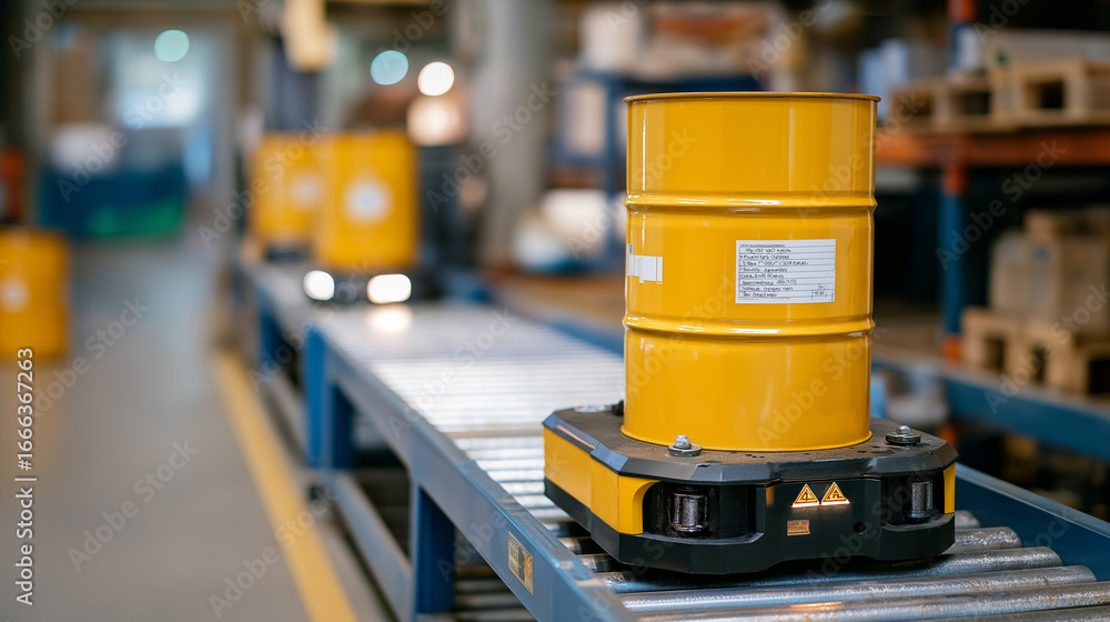 Aufkleber robotic material handling system for hazardous materials safety, representing biometric verification