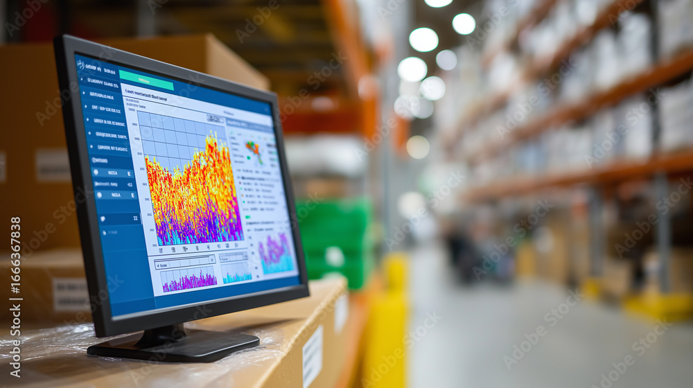 Poster iot sensor network for optimal warehouse temperature and humidity monitoring, showcasing hr technolo