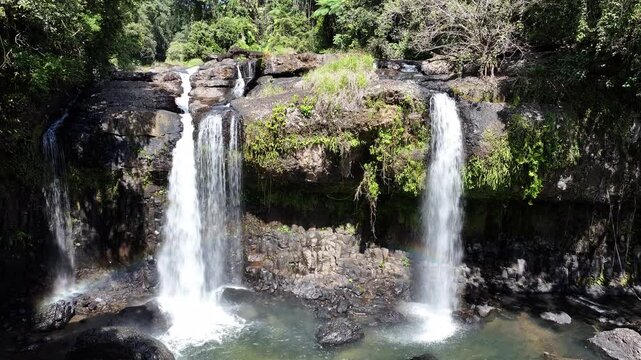 Aerial footage of Tchupala Falls Queensland Australia