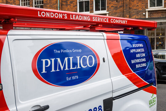 London, UK, August 3rd 2025:A Pimlico Plumbers van parked in the City of London. Plumbing and maintenance service across London.