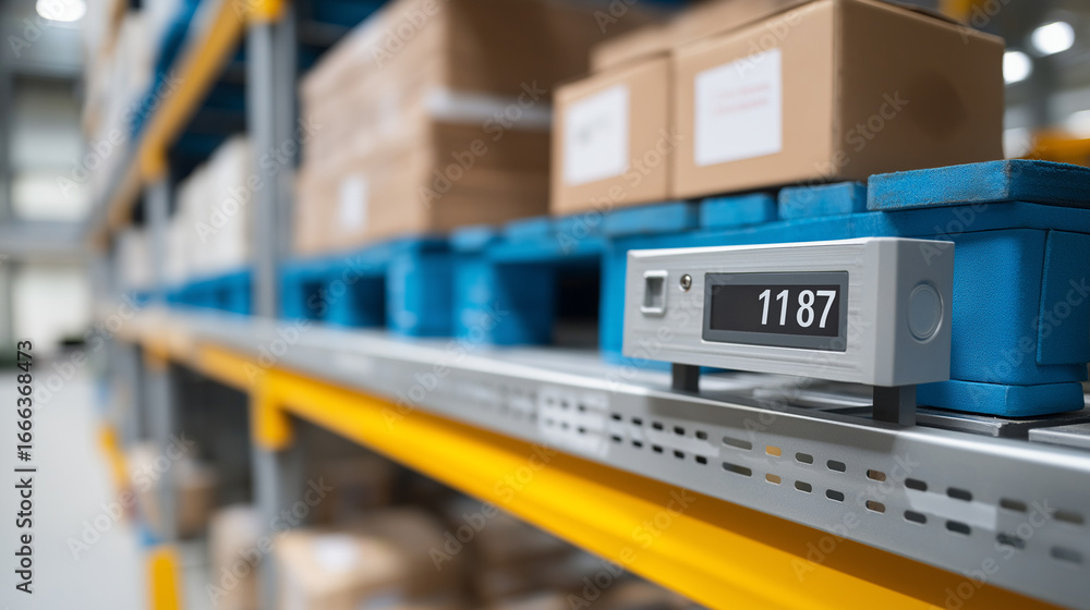 Poster smart shelving units with iot inventory sensors for real-time monitoring, representing route optimiz