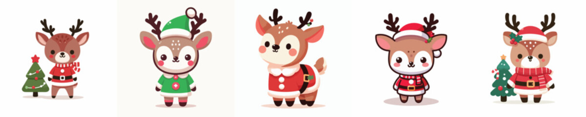 cute deer in Christmas costume