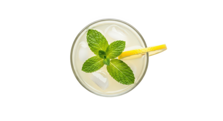 Refreshing mint lemonade served in a glass with ice and lemon slice, perfect for summer gatherings