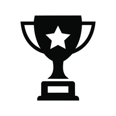 Trophy icon vector silhouette for award champion achievement success winner victory competition concept vector